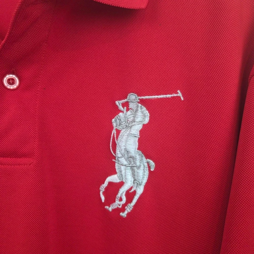 Polo Ralph Lauren Mens XXL Red Big Pony Embroidered Short Sleeve Polo Shirt 9